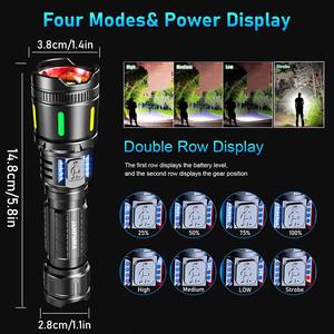 CITICITY Tactical Flashlights, USB <b>Rechargeable</b> Torchlights with Zoomable 4 Modes Waterproof for Emergencies Outdoors Home - Product Image 4
