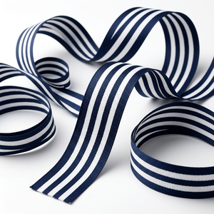 38mm Navy White Striped Grosgrain Ribbon Bulk Supplier Export Quality for Premium Gift <b>Boxes</b> Headbands Aprons <b>Sewing</b> Crafts - Product Image 2