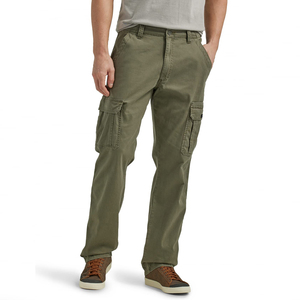 Pantalones Cargo Verde Oliva para Hombre, Corte Recto, Estilo Workwear de Lona de Peso Medio, Múltiples Bolsillos, Cierre de Botones - Product Image 1
