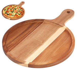 Planche à pizza en bambou de grande qualité avec trou pour accrocher, planche à charcuterie et planche à découper en bois pour toutes les tailles de pizzas - Product Image 3