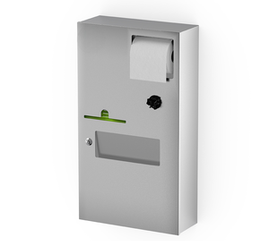 Distributeur de papier toilette mural moderne en acier inoxydable 304 avec porte-serviettes rectangulaire argenté pour salle de bain - Product Image 1