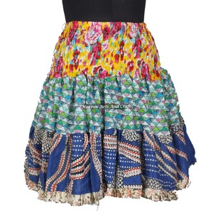 For Girl Gypsy <b>Patchwork</b> Mini Rara Hippy Boho Festival <b>Skirt</b> Boho Stylish Multi Color Patch Cotton Mini Sexy <b>Skirt</b> For Summer - Product Image 6