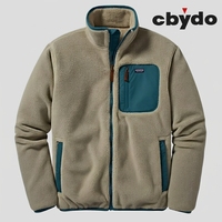 Veste en polaire double face Cbydo avec logo personnalisé, 420 g/m², col montant, chaude, douce, pour homme, en gros
