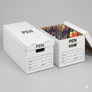 Wholesale Portable Office Document Storage <b>Paper</b> <b>Box</b> with Removable Lid Custom Color Logo Printed Cardboard Organizer <b>Box</b> Handle - Product Image 5