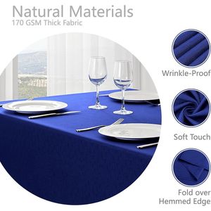 Tovaglia Rettangolare 52x70 Pollici Impermeabile in Lino Testurizzato, Resistente alle Macchie e alle Pieghe, Lavabile, Tessuto Decorativo per Tavolo - Product Image 3