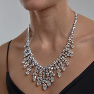 Collier Monaco pour femme, bijoux de mode, élégant, pendentif en diamant de laboratoire étincelant, chaîne élégante, à porter au quotidien - Product Image 2