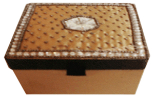 Fancy Cotton Eco-Friendly Flower Theme <b>Rectangular</b> Jewelry Box with Decorative Mirror Glass for Gift - Product Image 2