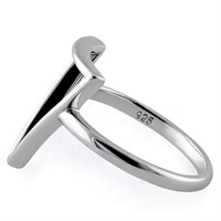 Bagues en argent sterling véritable 925 pour femmes hommes bague en argent avec triangle en forme de tranche de pizza polie