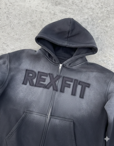Nouveaux sweats à capuche unisexes les plus vendus en gros, avec logo personnalisé, broderie vieillie, style streetwear, épaules tombantes, effet délavé soleil, avec fermeture éclair - Product Image 6