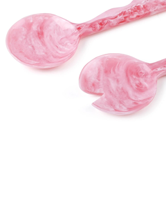 FAIZA CRAFT <b>Pink</b> Marble Resin Handmade Eco-Friendly Salad Servers Set Dishwasher Safe <b>Microwave</b> Oven Safe Polished Finish Tools - Product Image 3