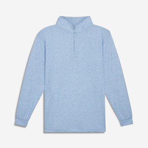 เสื้อเชิ้ตแขนยาวผู้ชายสีฟ้าอ่อนลายจุด คอซิป คอปก แนวลำลอง เหมาะสำหรับเล่นกอล์ฟ - Product Image 1