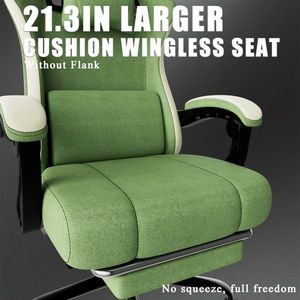 Ergonomic Gaming Chair with Pocketed Spring Cushion Footrest Adjustable Lumbar Support Durable Breathable Fabric Computer Chair - Product Image 6