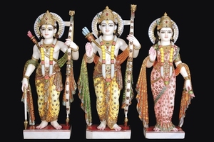 White Marble Ram Darbar <b>Statues</b> - Product Image 3