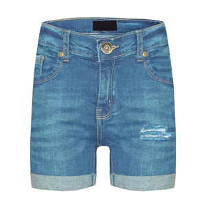 Shorts de Mezclilla Desgastados |   Shorts Vaqueros Personalizados con Lavado Oscuro, Dobladillo Enrollado y Detalle Desgarrado - Product Image 3