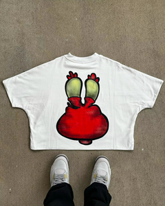 เสื้อยืดคอกลมทรงหลวม ผ้าคอตตอน 100% พิมพ์ลายดิจิทัล ถักทอ เป็นมิตรต่อสิ่งแวดล้อม น้ำหนักมาก ขายส่ง - Product Image 2