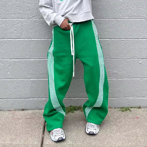 High Quality Logo Striped Contrast Design Casual Straight-Leg Loose <b>Oversize</b> Men's <b>Sweatpants</b> Heavyweight Baggy <b>Sweatpants</b> - Product Image 4
