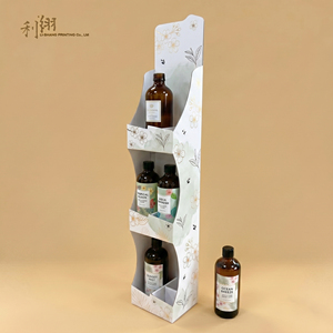 Floral Printed Self-Erecting Paperboard Display <b>Box</b> for Cosmetic Products Recyclable Four-Color Printing Custom Order Available - Product Image 2