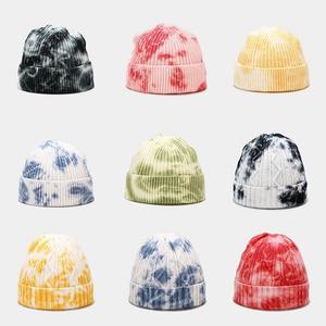 Unisex Pom Pom Beanie Custom Tie Dye Knitted Winter Scarf <b>Hat</b> <b>Glove</b> <b>Sets</b> for Winter Wholesale Best Selling Knitted <b>Hats</b> - Product Image 5