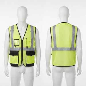 Chaleco de Seguridad de Alta Visibilidad, Transpirable, Ignífugo, de Malla de Poliéster de 120 GSM, Color Naranja Reflectante, con Bolsillos Utilitarios, Logotipo Personalizado, OEM, ODM - Product Image 5