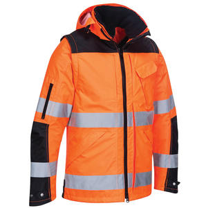 Veste de sécurité à manches longues pour homme avec fermeture éclair, matériau réfléchissant, veste de travail pour les services de nuit, logo personnalisable - Product Image 3