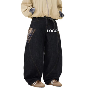 Vaqueros anchos de mezclilla lavada al ácido de alta calidad para hombre, estilo vintage, lavables, de peso pesado, personalizados, para streetwear - Product Image 6