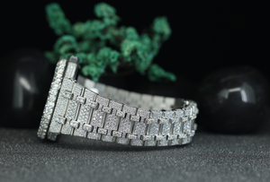 Montre à quartz octogonale de luxe pour homme, sertie de pierres |   Montre-bracelet Hip Hop en acier inoxydable sertie de diamants, vente en gros - Product Image 5