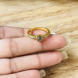 Unique Design Labradorite Brass <b>Ring</b> 18k Gold Plated <b>Statement</b> <b>Ring</b> Zircon Handmade Minimal Dainty <b>Ring</b> Wholesale <b>Ring</b> For Women - Product Image 6