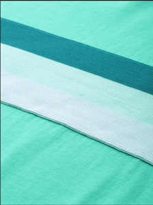 Chemise décontractée à manches longues rayée vert menthe pour homme, col tricoté sans col, idéale pour l'été - Product Image 6