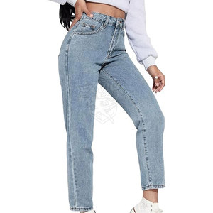 Pantalones Vaqueros de Moda para Mujer, Cintura Alta, Corte Ajustado, 100% Algodón, para Uso Diario y un Look Elegante - Product Image 3