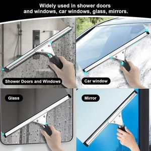 2Pack 14 Inch Rust-Proof Multifunctional Window Cleaning Kit <b>Squeegee</b> for <b>Shower</b> Glass Doors and Bathroom Mirrors Windshield - Product Image 2
