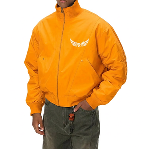 Chaqueta Beige para Hombre, Cuello Alto, Logotipo Bordado, Cierre de Cremallera, Estilo Casual para Otoño - Product Image 4