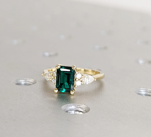 High Polish <b>Silver</b> Plated Gold Lab-Created Brilliant Cut Diamond <b>Statement</b> <b>Ring</b> IGI Certification-Luxury Engagement Wedding - Product Image 3