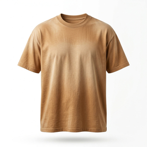 T-shirt Homme Oversize Effet Délavé Coton Lourd Premium Coupe Décontractée Col Rond Manches Courtes Style Décontracté Streetwear Tendance - Product Image 1