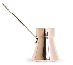 Cafetera Turca, Griega y Árabe de Cobre y Latón para Estufa, Cezve Ibrik Briki con Mango de Madera - Product Image 3