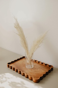 Grande corbeille à monnaie festonnée en bois, d'inspiration vintage, en bois dur sculpté massif, multifonction, pour rangement d'épices |   Cuisine portable - Product Image 5