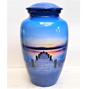 Vente en gros d'urnes funéraires en aluminium personnalisées pour cendres humaines adultes Fournisseur d'urnes funéraires commémoratives en métal faites à la main - Product Image 6