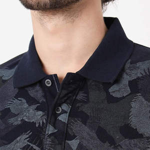 Polo pour homme imprimé motif Aigle Majestueux 2026 – Coupe ajustée décontractée à manches courtes – Bleu marine et gris – Vêtement d'été haut de gamme HD - Product Image 3