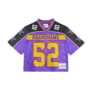 Camisetas Unisex Personalizadas de Corte Cuadrado con Estampado Frontal de Secado Rápido, Jersey de Malla Oversize con Cuello en V, Estilo Retro de Fútbol Americano y Fútbol Soccer - Product Image 6