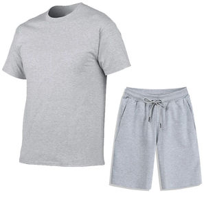 Men's White <b>T</b>-<b>Shirt</b> And Black Shorts Set Two Piece Crewneck Tee With Matching Shorts Casual Activewear Lounge Wear - Product Image 5