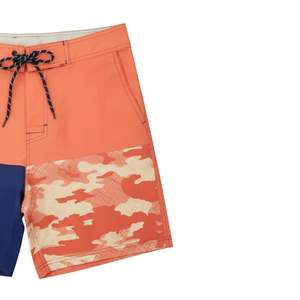 Shorts de bain légers à séchage rapide, anti-UV, à rayures pêche-orange, avec logo personnalisé, OEM ODM - Product Image 2