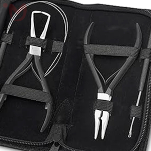 Stainless Steel Hair Extension Tools <b>Kit</b> for Commercial Use Micro <b>Bead</b> Pliers Loop Clips Needles & Scissors - Product Image 3
