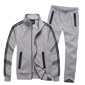 Ensemble de survêtement pour homme, couleur unie, sweat-shirt à fermeture éclair à manches longues, poches latérales, tenue décontractée sportive, respirant et léger pour l'été, 2 en 1 - Product Image 6