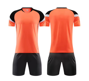 Conjunto de Camiseta de Fútbol para Hombre, Color Naranja y Negro, Cuello en V, Sin Mangas, Malla Transpirable, 100% Poliéster, SkyLike, para Entrenamiento de Verano - Product Image 2