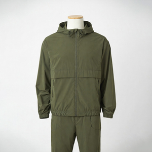 Custom Manufacturer Windbreaker Sweat Suit Streetwear Nylon Cargo Pants and Casual Shirts Nylon <b>Tracksuit</b> With Side Snap Button - Product Image 1