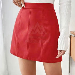 Falda de Cuero Sintético Personalizada para Mujer, Falda Lápiz Elástica de Cintura Alta, Elegante para Oficina y Uso Casual - Product Image 3