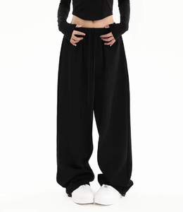 Pantalones de lona de pierna ancha estilo vintage 2026 para mujer, corte holgado, largo completo, casuales, de invierno, ecológicos, impermeables, con frente plano - Product Image 3