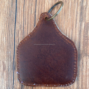 Vente en gros de porte-clés gravés au laser en cuir de vachette avec design personnalisé porte-clés de luxe en cuir véritable cadeaux promotionnels - Product Image 6