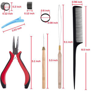 Hair Extension Tool <b>Kit</b> with Clips <b>Beads</b> Combs Pliers and Hooks Flat Surface Sealing Hair Extension Plier Tools <b>Kit</b> Professional - Product Image 2
