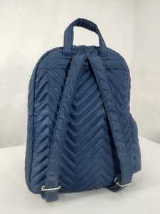 Mochila Grande Cuadrada Azul de Poliéster Acolchado con Costuras Chevron, Bolsillo con Cremallera, Ligera, Informal, para la Escuela, Viajes, para Mujer - Product Image 3