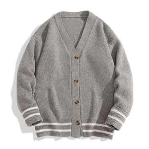 Cardigan en laine à col en V pour homme, manches longues, fermeture boutonnée, couleur unie, hiver, personnalisé, anti-boulochage, épaisseur standard - Product Image 4
